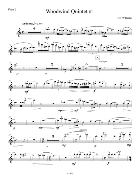 Woodwind Quintet 1 Flute Ii Sheet Music