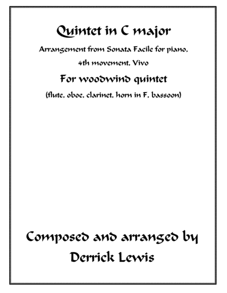 Woodwind Quintet In C Finale Vivo Sheet Music