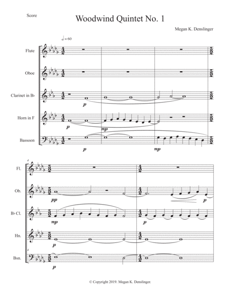 Woodwind Quintet No 1 Sheet Music