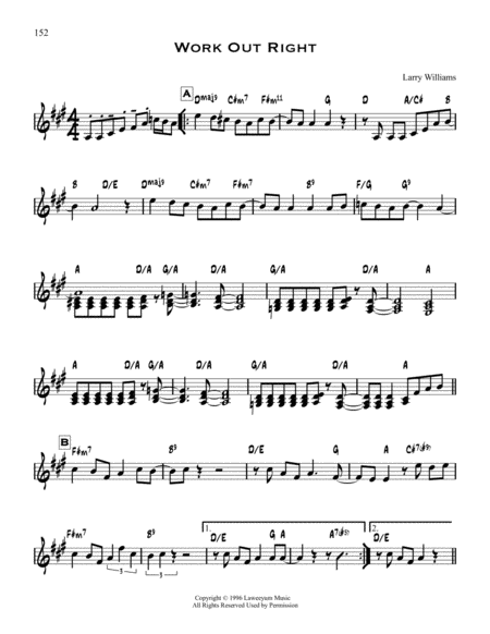 Free Sheet Music Work Out Right