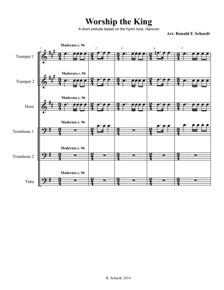 Worship The King For Brass Sextet Sheet Music