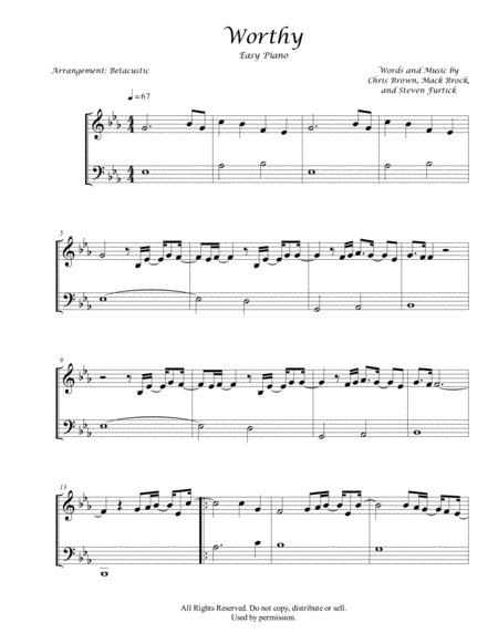 Free Sheet Music Worthy Elevation Worship Sheet Music Easy