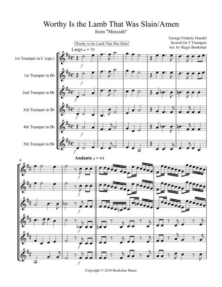 Worthy Is The Lamb That Was Slain Amen From Messiah Sheet Music