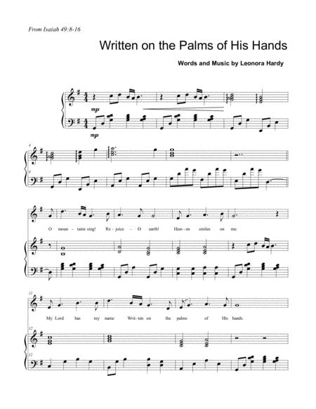 Written On The Palms Of His Hands Sheet Music