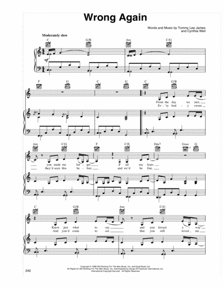 Wrong Again Sheet Music