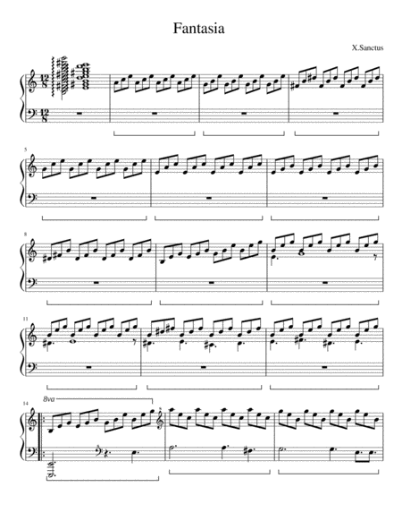 X Sanctus Fantasia Piano Solo Sheet Music