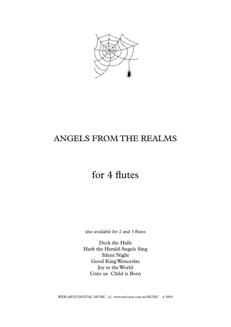 Free Sheet Music Xmas Angels From The Realms Of Glory For 4 Flutes