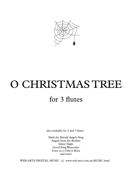 Free Sheet Music Xmas O Christmas Tree For 3 Flutes