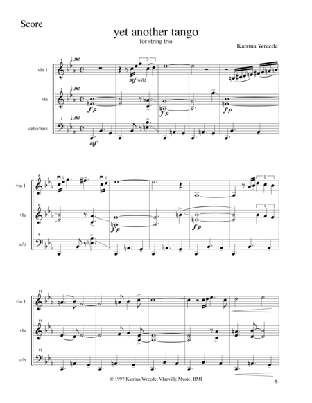 Yet Another Tango String Trio Version Sheet Music