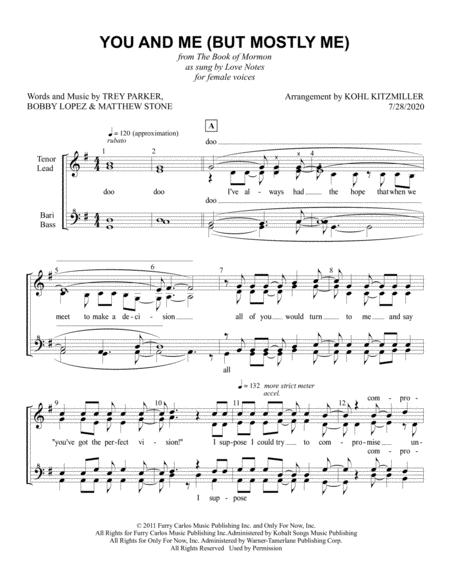 You And Me But Mostly Me Ssaa Sheet Music