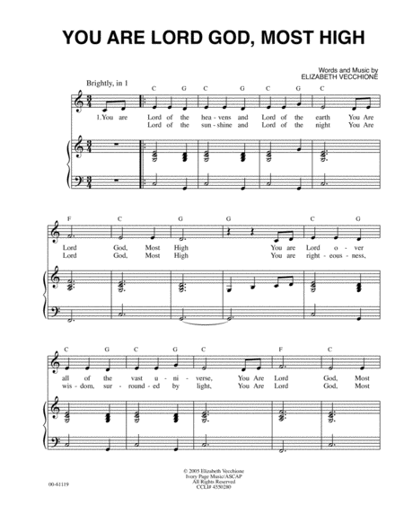 Free Sheet Music You Are Lord God Most High