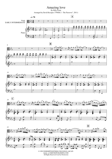 You Are My King Amazing Love Piano Viola Early Intermediate Sheet Music