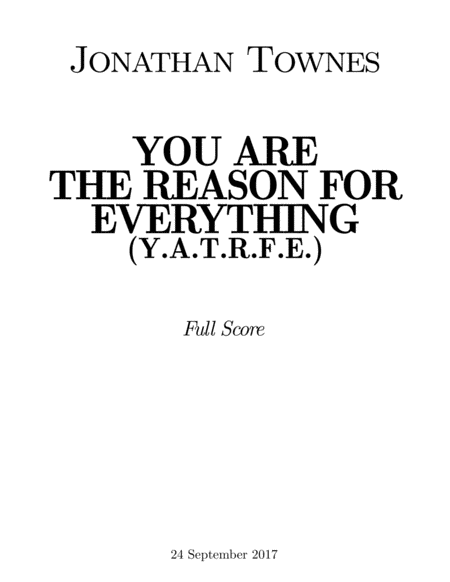 You Are The Reason For Everything Full Score Sheet Music