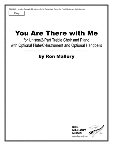 Free Sheet Music You Are There With Me Unison 2 Part Treble