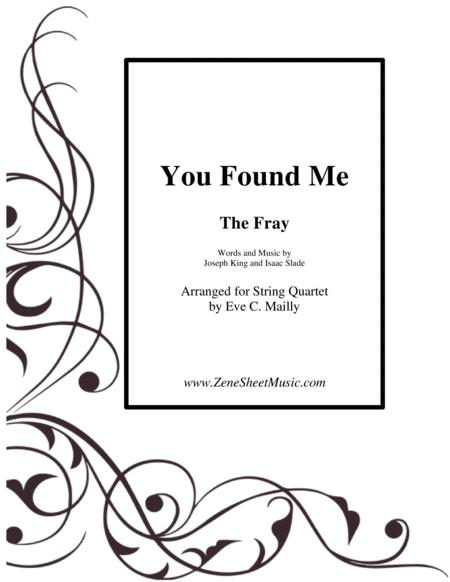 You Found Me Aka Amistad The Fray String Quartet Sheet Music