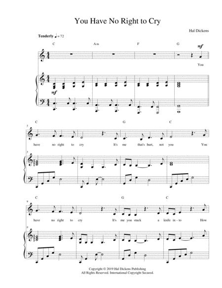 You Have No Right To Cry Sheet Music