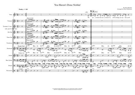 Free Sheet Music You Havent Done Nothin Vocal With Small Band 4 Horns Key Of Eb