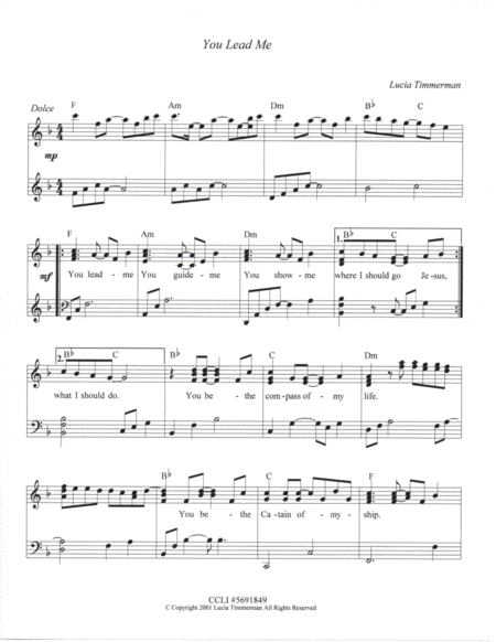 You Lead Me Sheet Music