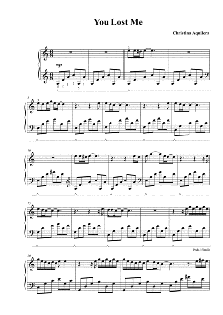 You Lost Me Sheet Music