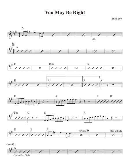 Free Sheet Music You May Be Right