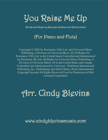 Free Sheet Music You Raise Me Up Arranged For Piano And Flute