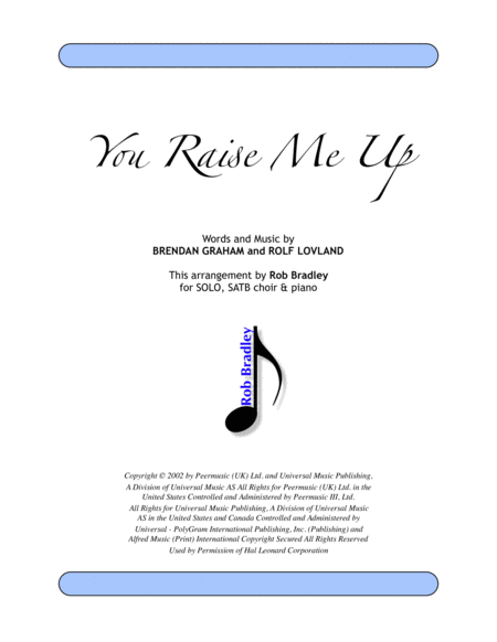 You Raise Me Up Satb Sheet Music