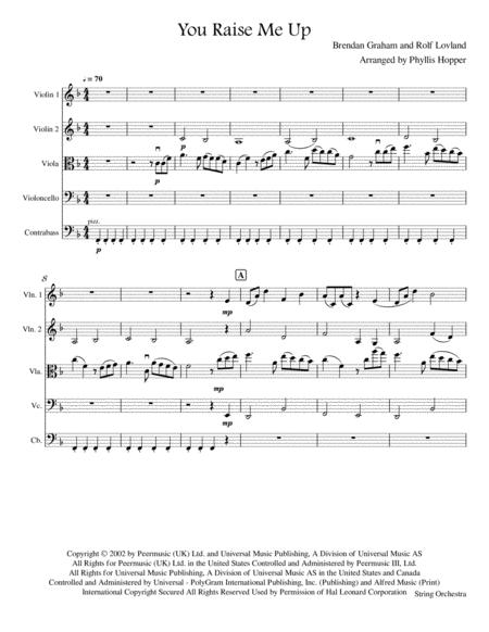 You Raise Me Up String Orchestra Sheet Music