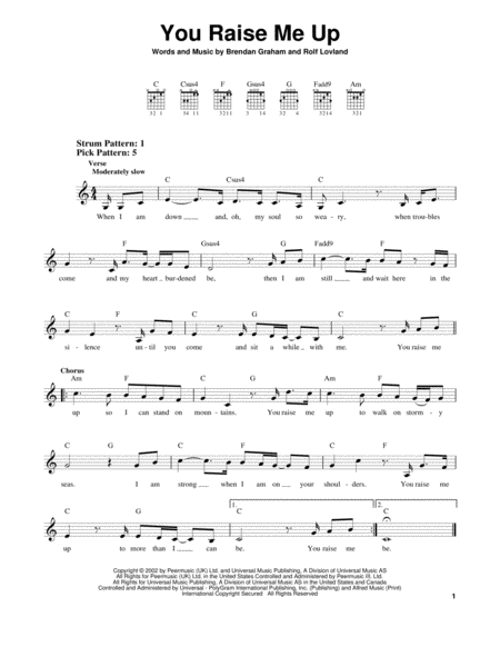 Free Sheet Music You Raise Me Up