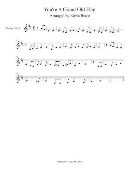 You Re A Grand Old Flag Trumpet Sheet Music