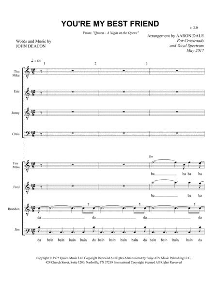 You Re My Best Friend Male 8 Part Sheet Music