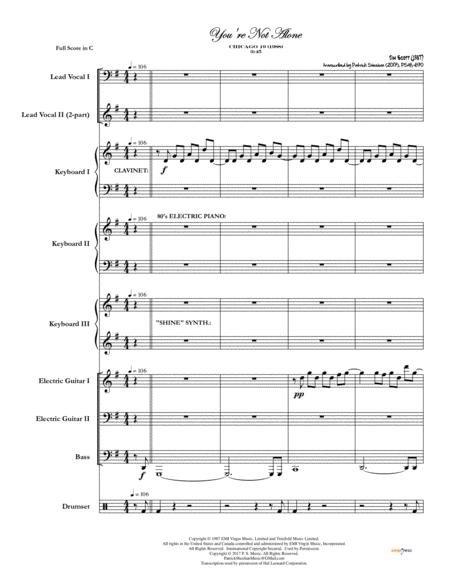 You Re Not Alone Chicago Full Score Set Of Parts Sheet Music