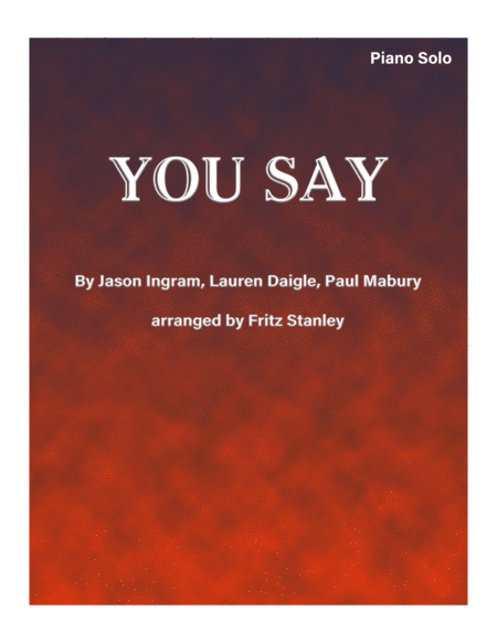 You Say Piano Solo Sheet Music