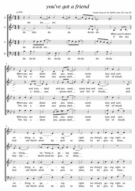 You Ve Got A Friend Ssatb Sheet Music