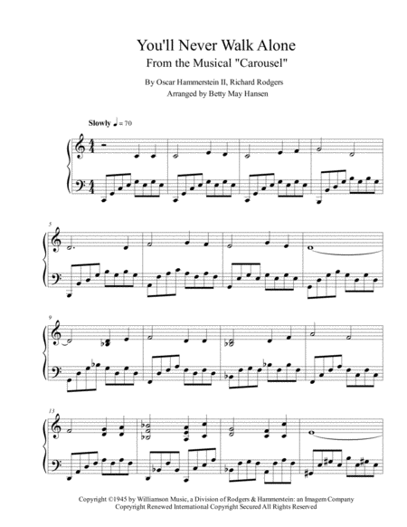 You Will Never Walk Alone Sheet Music