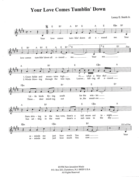 Your Love Comes Tumblin Down Sheet Music