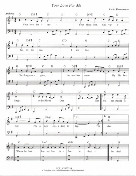 Free Sheet Music Your Love For Me