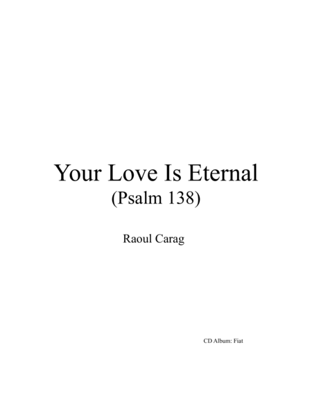 Your Love Is Eternal Psalm 138 Sheet Music