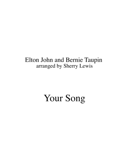 Your Song String Quartet For String Quartet Sheet Music