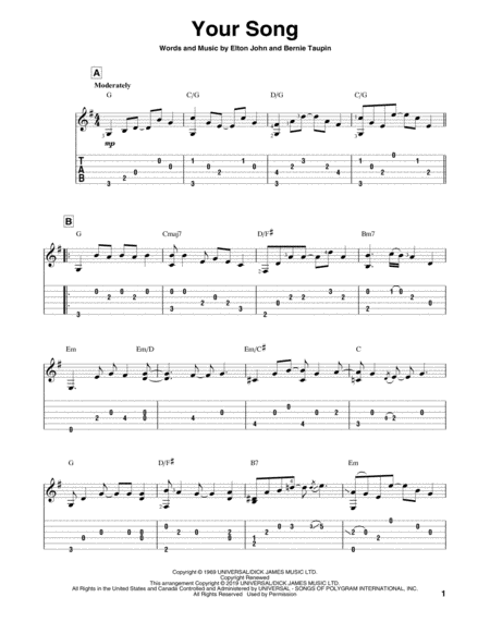 Your Song Sheet Music