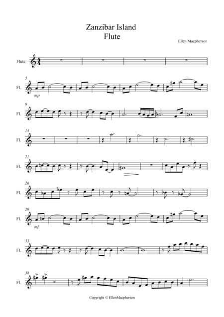 Zanzibar Island Flute Part Sheet Music