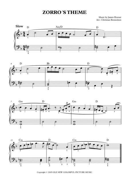 Zorros Theme Sheet Music