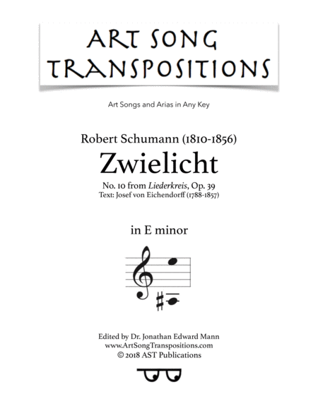 Free Sheet Music Zwielicht Op 39 No 10 E Minor