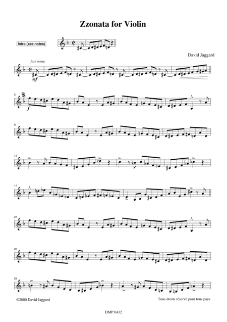 Free Sheet Music Zzonata For Violin