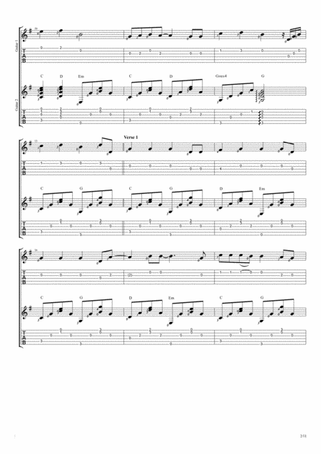 10 000 Reasons Bless The Lord Duet Guitar Tablature Page 2