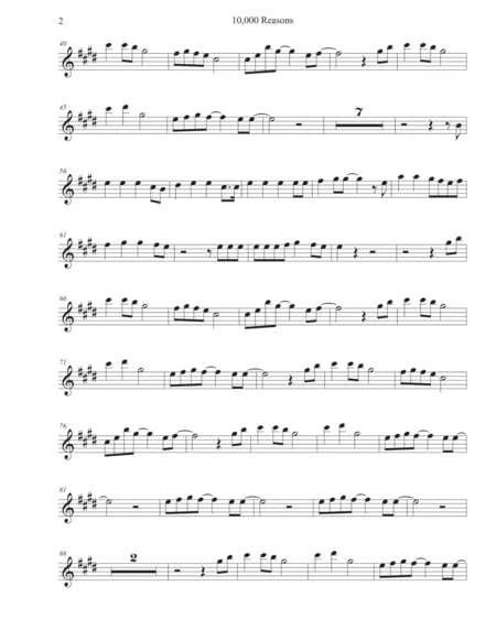 10 000 Reasons Original Key Alto Sax Page 2