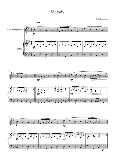 10 Easy Classical Pieces For Alto Saxophone Piano Vol 6 Page 2