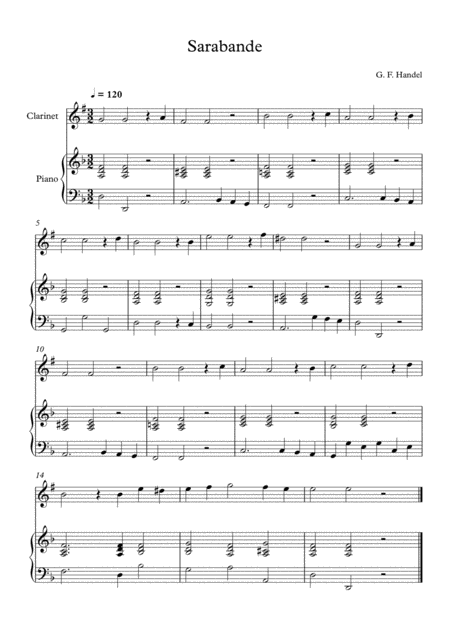 10 Easy Classical Pieces For Clarinet Piano Vol 5 Page 2