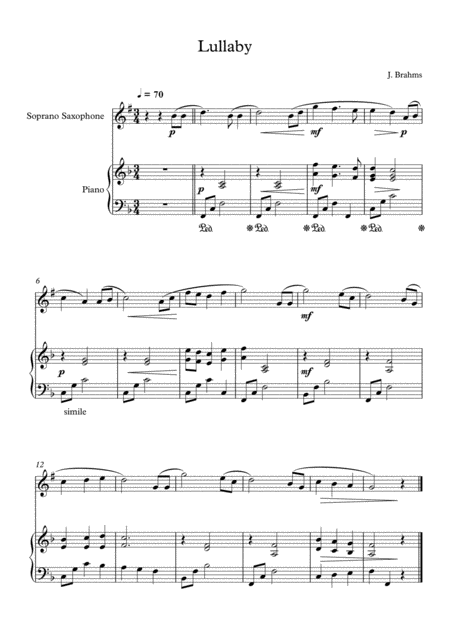 10 Easy Classical Pieces For Soprano Saxophone Piano Vol 3 Page 2