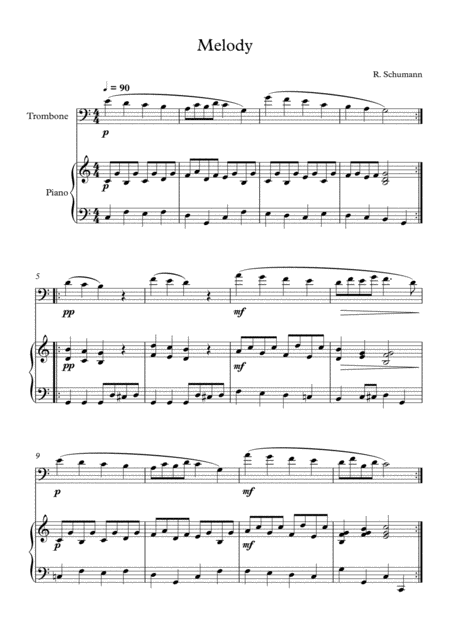 10 Easy Classical Pieces For Trombone Piano Vol 6 Page 2