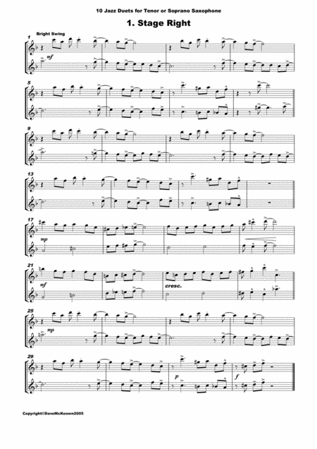 10 Jazz Duets For Tenor Or Soprano Saxophone Page 2